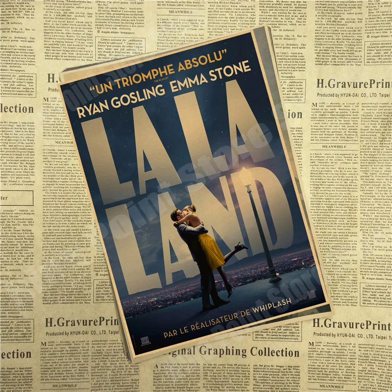 LA LAND фильм ретро крафт-бумага плакат ретро художественные изделия для стен Стикеры гостиной краски бар кафе - Цвет: Бургундия