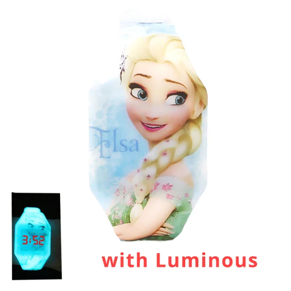 A with Luminous Новинка, светящиеся Детские наручные часы принцессы Эльзы для девочек, Мстители, капитан, светодиодный, детские, студенческие, электронные часы, Reloj Infantil - Цвет: A with Luminous