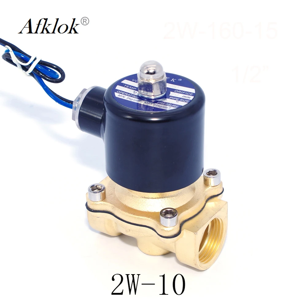 Латунь 3/8 &quotНормально закрытый 16 мм G поток воды Соленоидный клапан 24v 110v 220v ac|solenoid