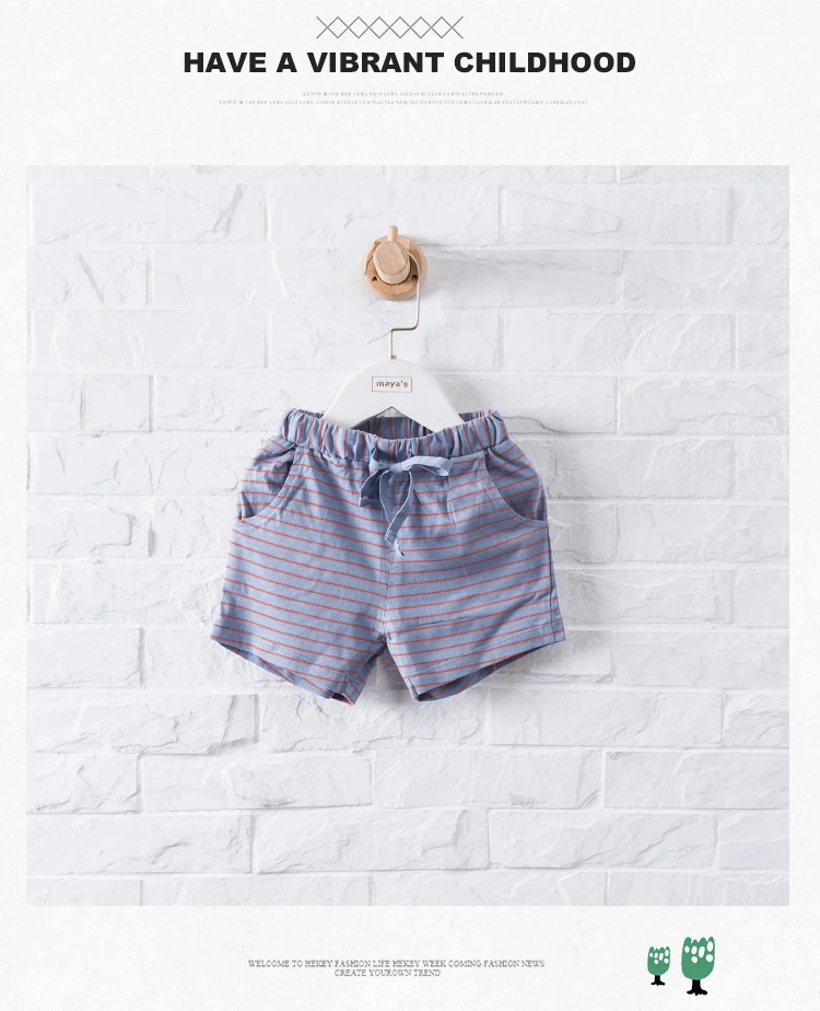 DON`T CALL ME BABY Children Pink Striped Summer Shorts Boys Casual Cotton Soft Shorts Girls Sweet Cute Basic Homewears 90209-01