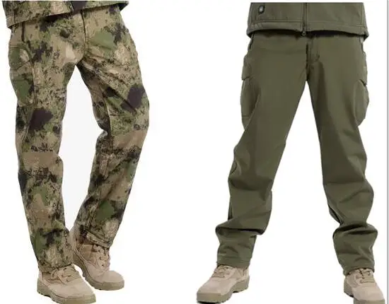 

Winter Shark Skin Soft Shell Tactical Military Camouflage Pants Men Windproof Waterproof Warm Camo Paintball Army Fleece Pants