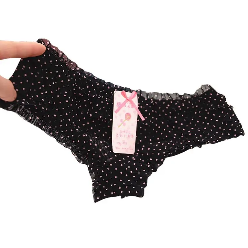 Женские кружевные трусики в горошек с оборками 16 цветов|sheer panties|women sheer pantiesunderwear