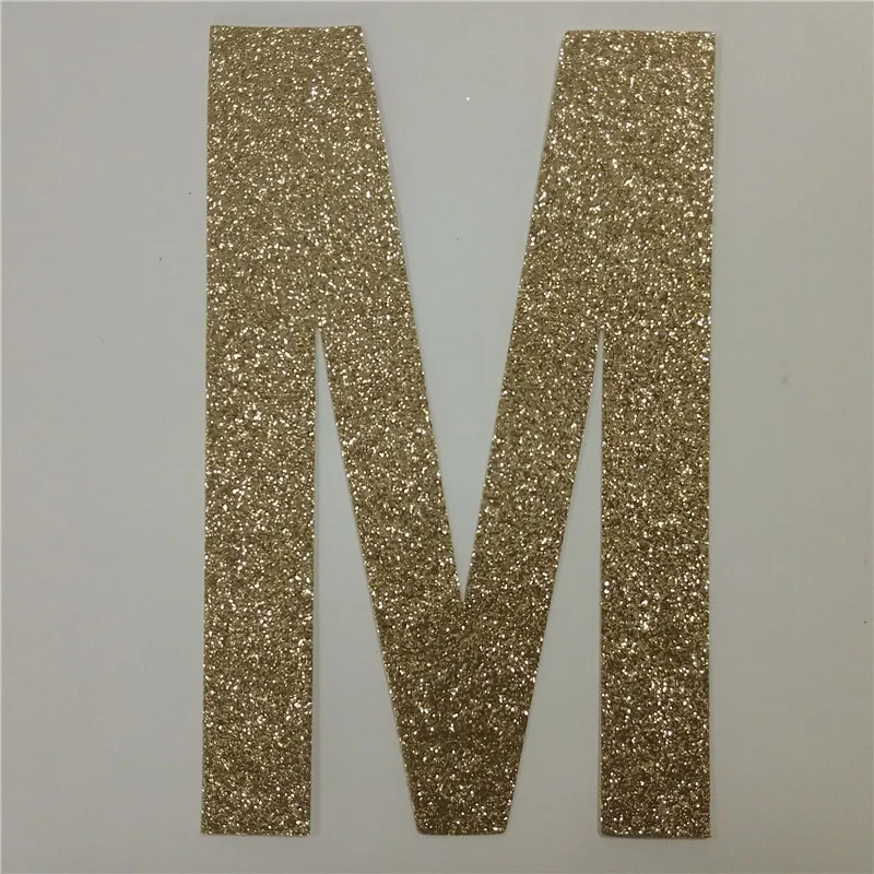 Decorative 5&quot Upper Case Letters M Gold Glitter Paper 1000piece Letter For Banners/Garlands Hanging Birthday Party Decor |