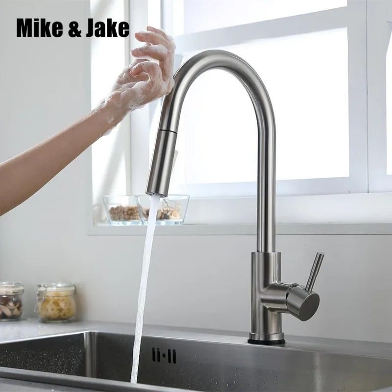 Stainless Steel Sensor Kitchen Faucets Touch Inductive Sensitive Faucet Mixer Tap pull out black kitchen faucet | Обустройство дома