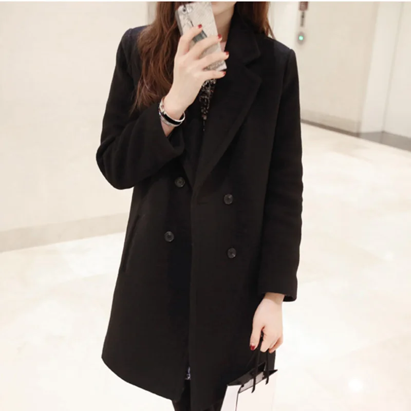 2017 зимние пальто кокон Для женщин женское шерстяные женские Повседневное