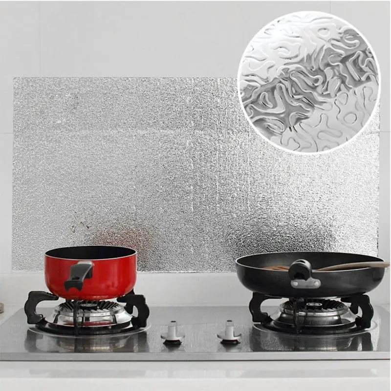 Кухня доказательства масла Водонепроницаемый стены Стикеры Алюминий Фольга