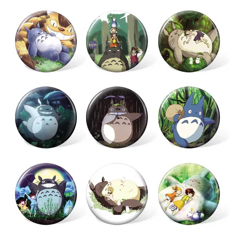 

(9 шт./компл.) Мой сосед Тоторо аниме мультфильм значок Tonari no Totoro костюм брошь на рюкзак или сумка аксессуары
