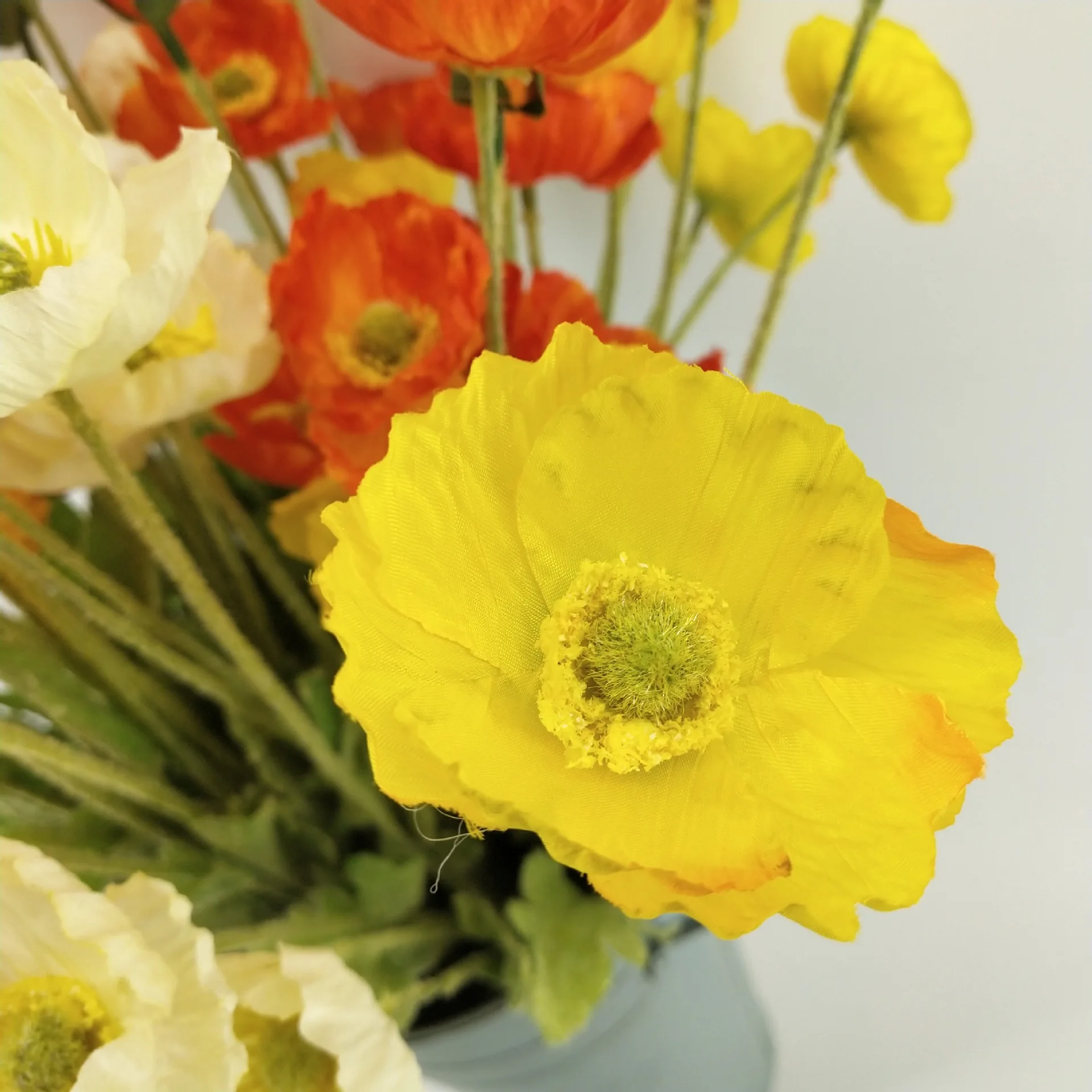 Искусственные маковые цветы букет шелковые вишни искусственное пластиковое