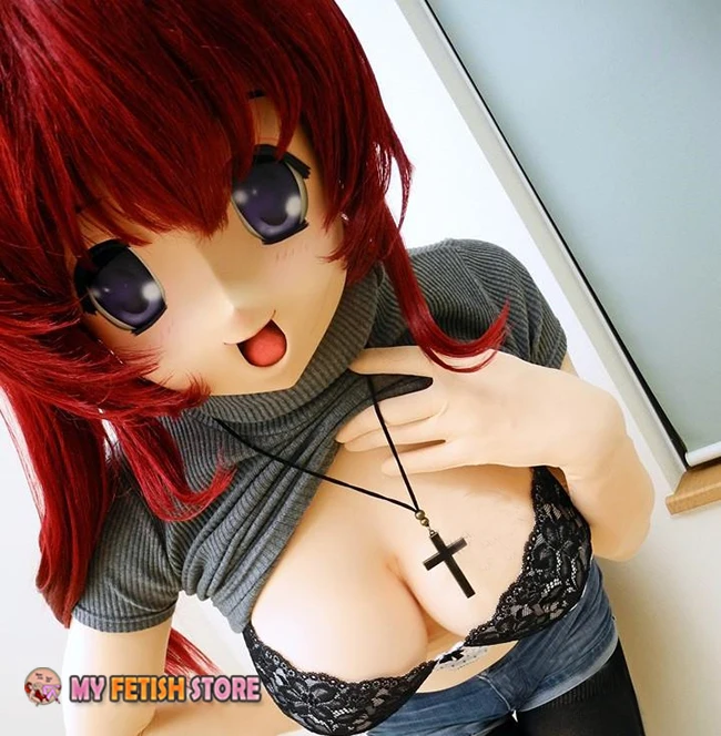 (KS1903)G/H Cup Cosplay kigurumi doll fetish zentai real skin cleavage Line bodysuit crossdresser Huge silicone breast forms