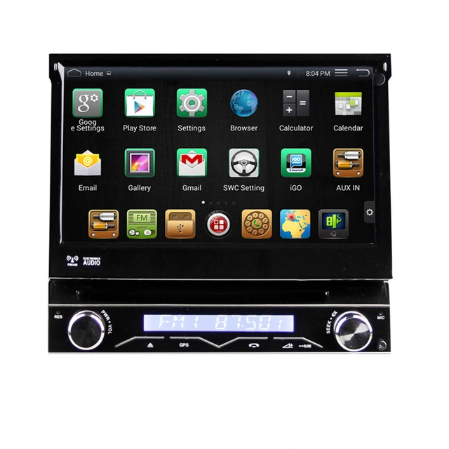 7 &quotQuad Core Android 4.4.4 1 Din Автомобильный DVD GPS Одного автомобиль Радио Одноместный
