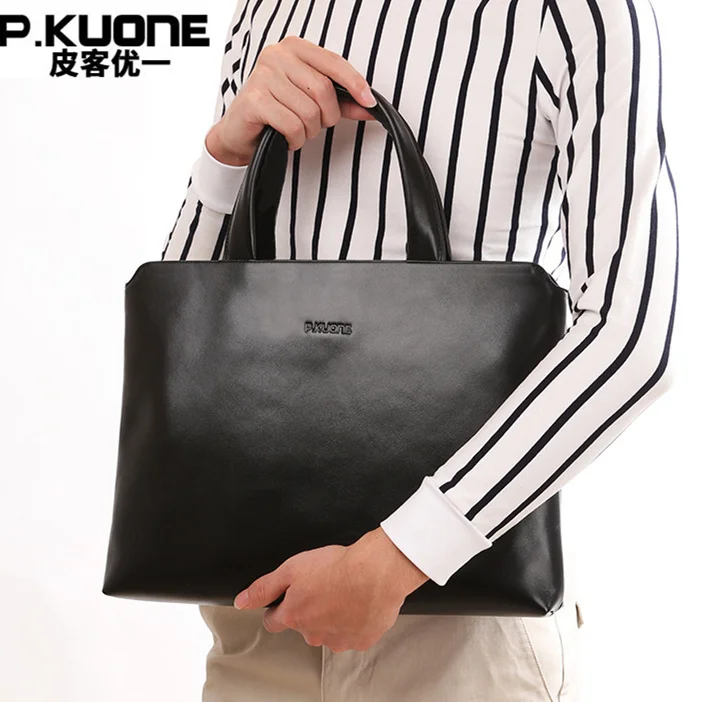 Мужская сумка-мессенджер P. Kuone из 100% воловьей кожи для ноутбука | Багаж и сумки