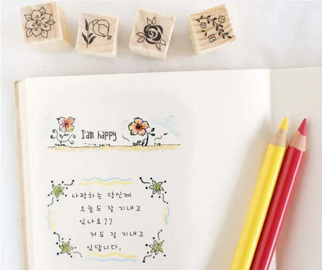 12 шт./компл. Ассорти Ретро винтажный цветочный узор деревянный резиновый альбом