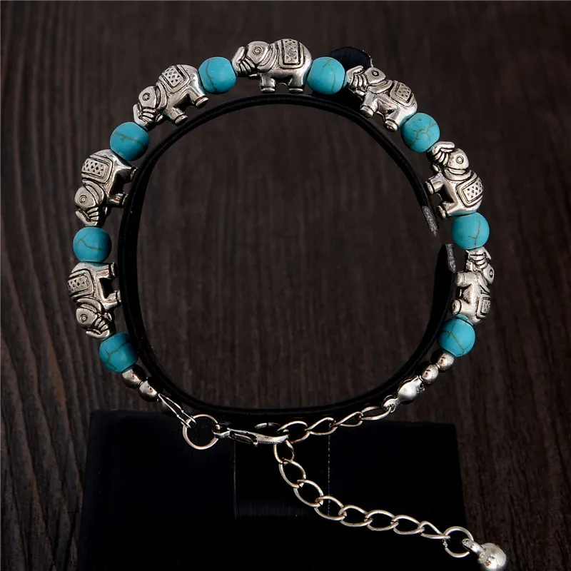 MISANANRYNE Wholesale Fashion Jewelry Cute Elephant Pretty Natural Stone Chain Bracelet | Украшения и аксессуары