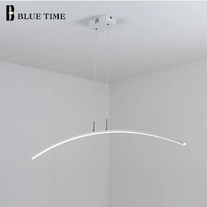 Минималистичная современная светодиодная люстра 110 В 220 см черно белая