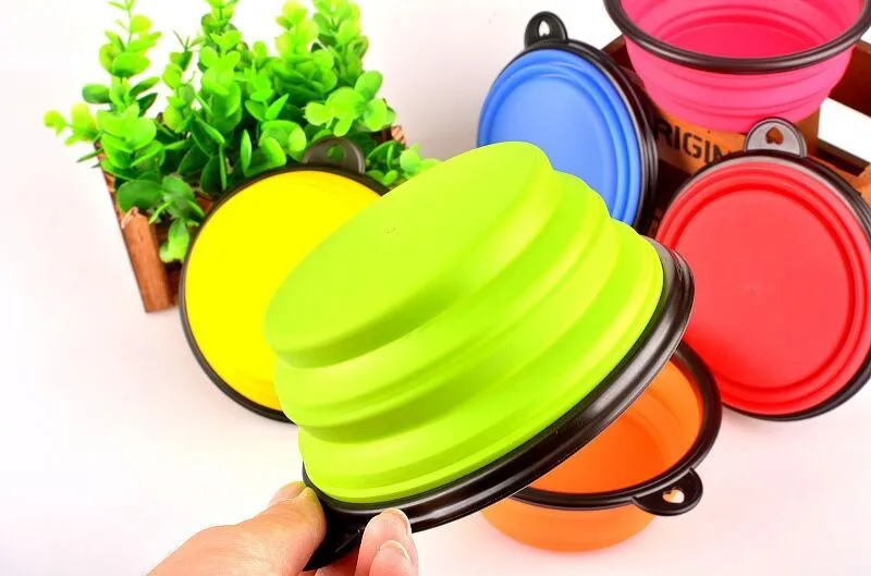 G85 новая складная силиконовая миска для собак карамельного цвета путешествий на