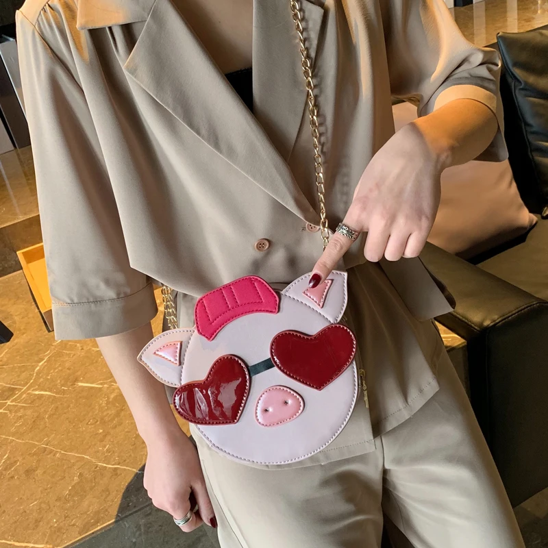 Милые розовые круглые солнцезащитные очки сумка на плечо для молодой девушки