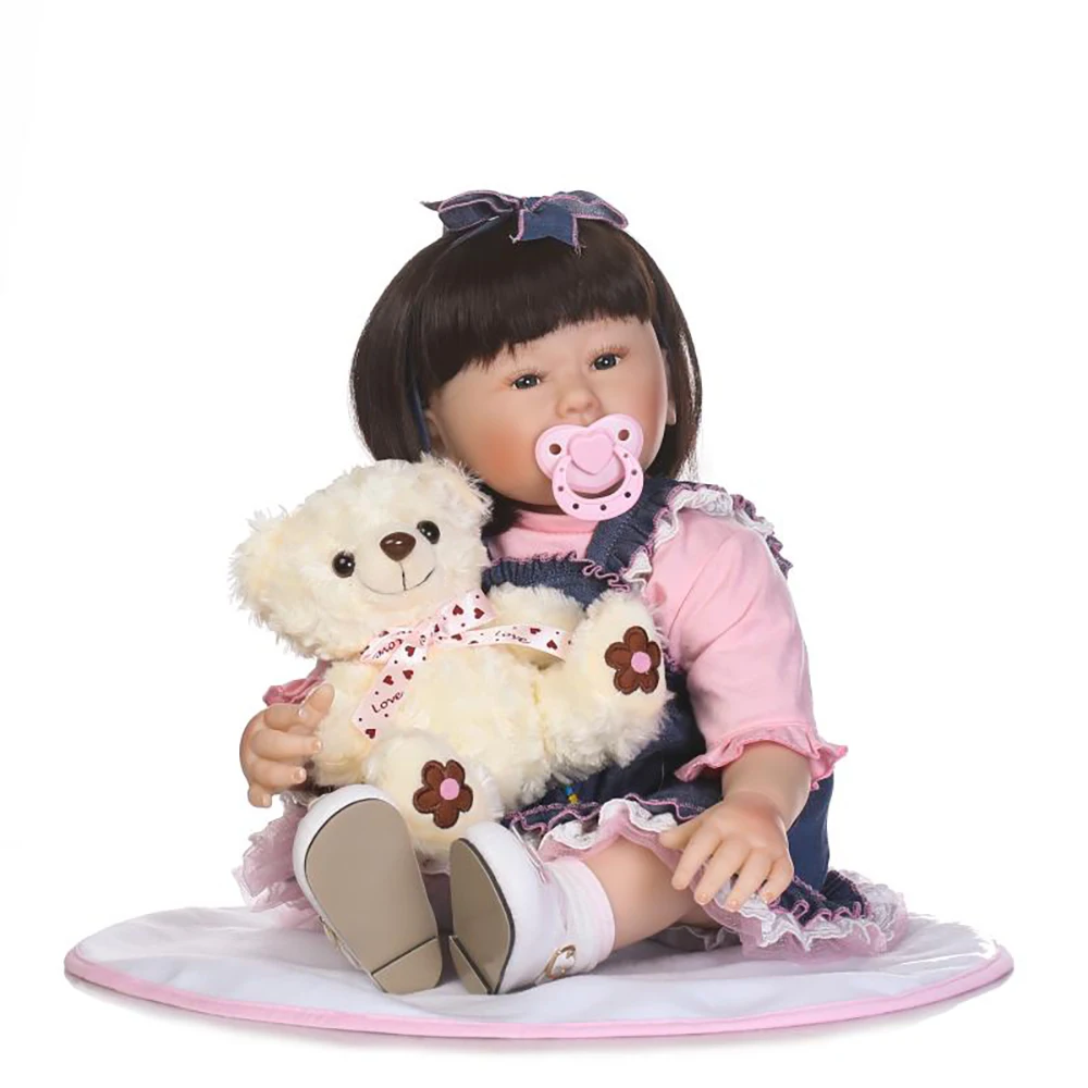 56 см Новое лицо силикона Reborn Baby Doll игрушки Реалистичные одежда для малышей куклы