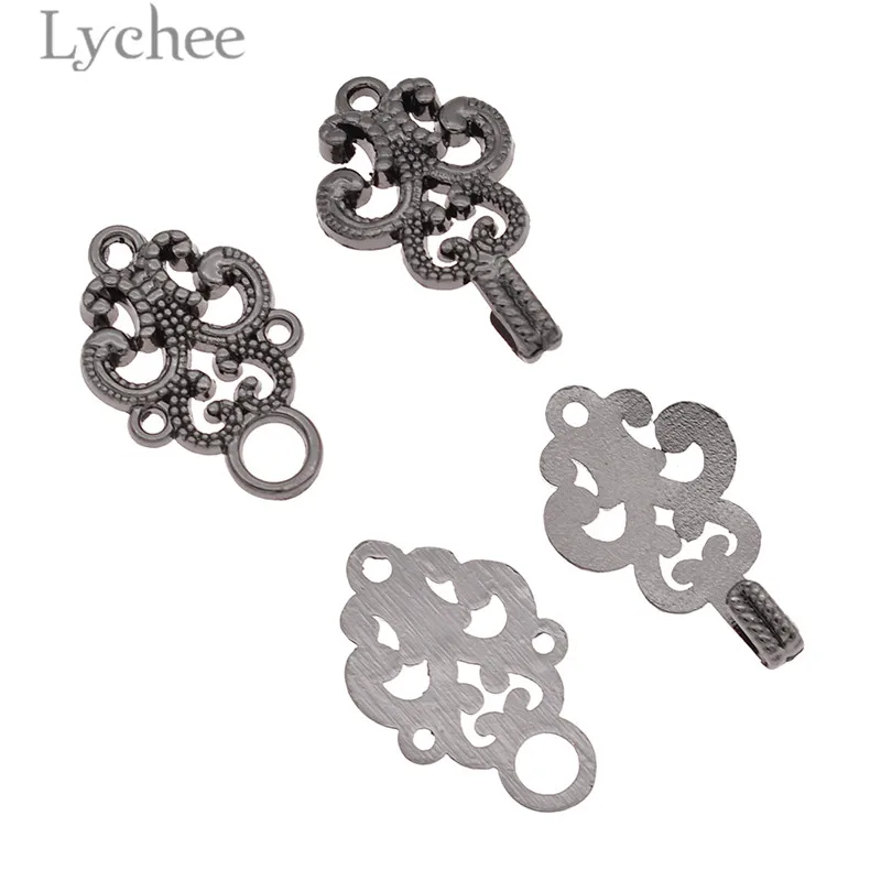 Lychee 5 шт. Стразы Hebillas сплав пуговицы Винтаж Полые Кнопки DIY Швейные материалы для одежды