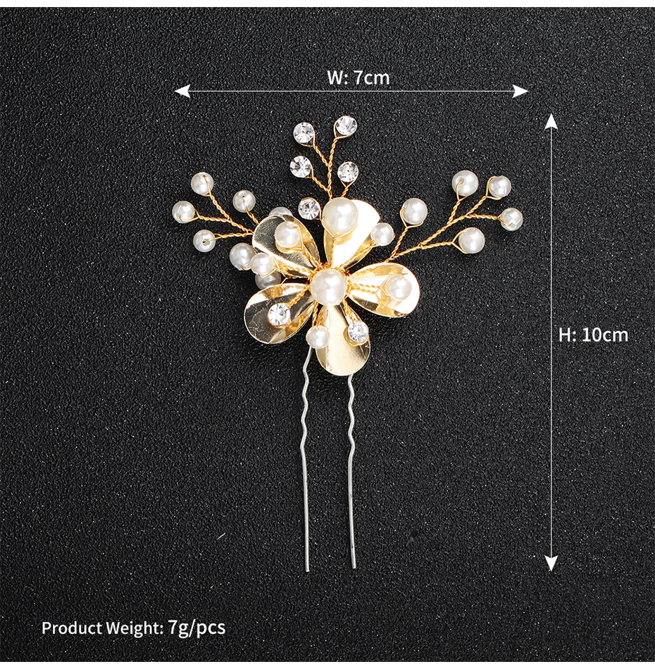 QYY, модные жемчужные золотые свадебные аксессуары для волос, цветы, свадебные украшения для волос, заколки для волос, заколки с жемчугом для женщин, головные уборы