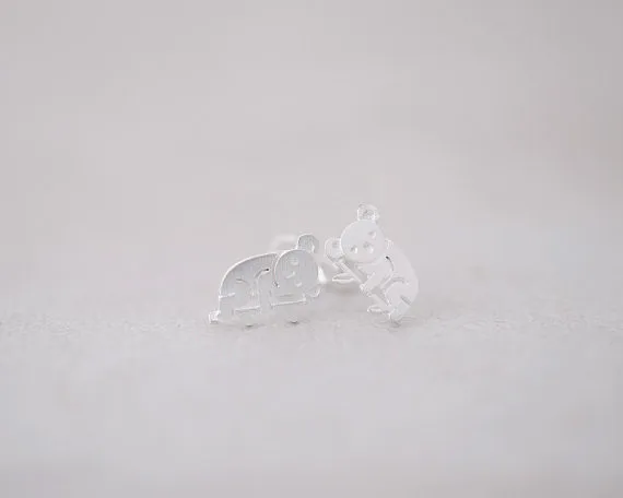 Модные серьги гвоздики koala с животным покрытием для женщин|fashion stud earrings|stud earringsstud