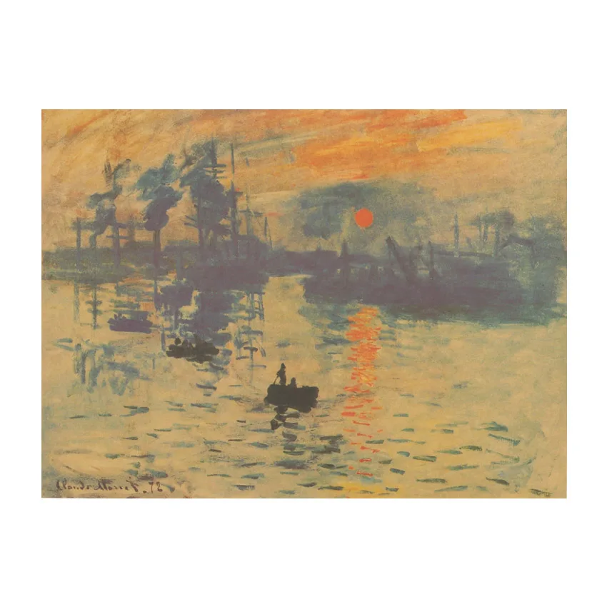 TIE LER Клод Моне классический постер из крафт бумаги Impression Sunrise ретро декоративные