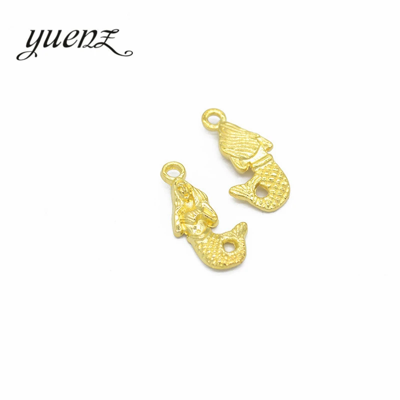 YuenZ 10 шт. 3 цвета античное серебряное животное амулет Русалка подходит для