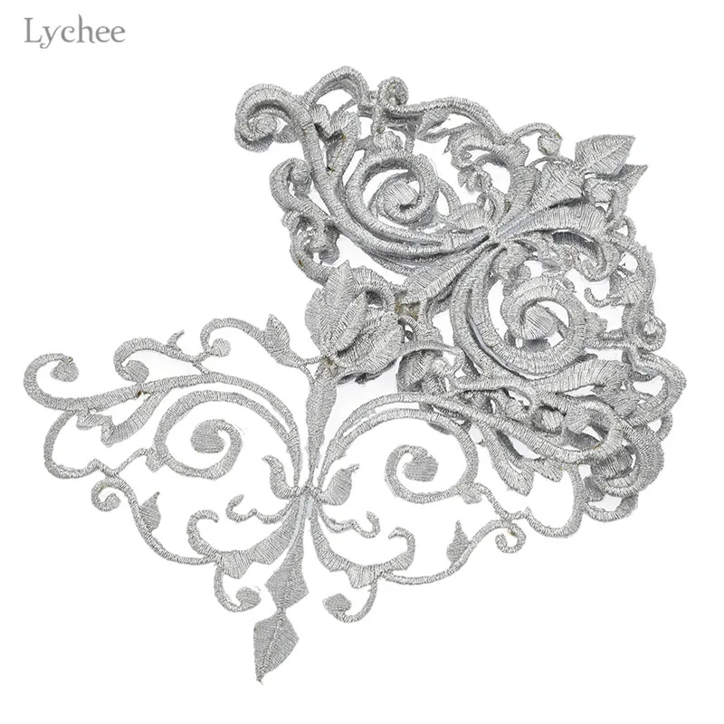 Lychee Life 5 шт. золотые и серебряные нашивки для пришивания украшения вышитые одежды