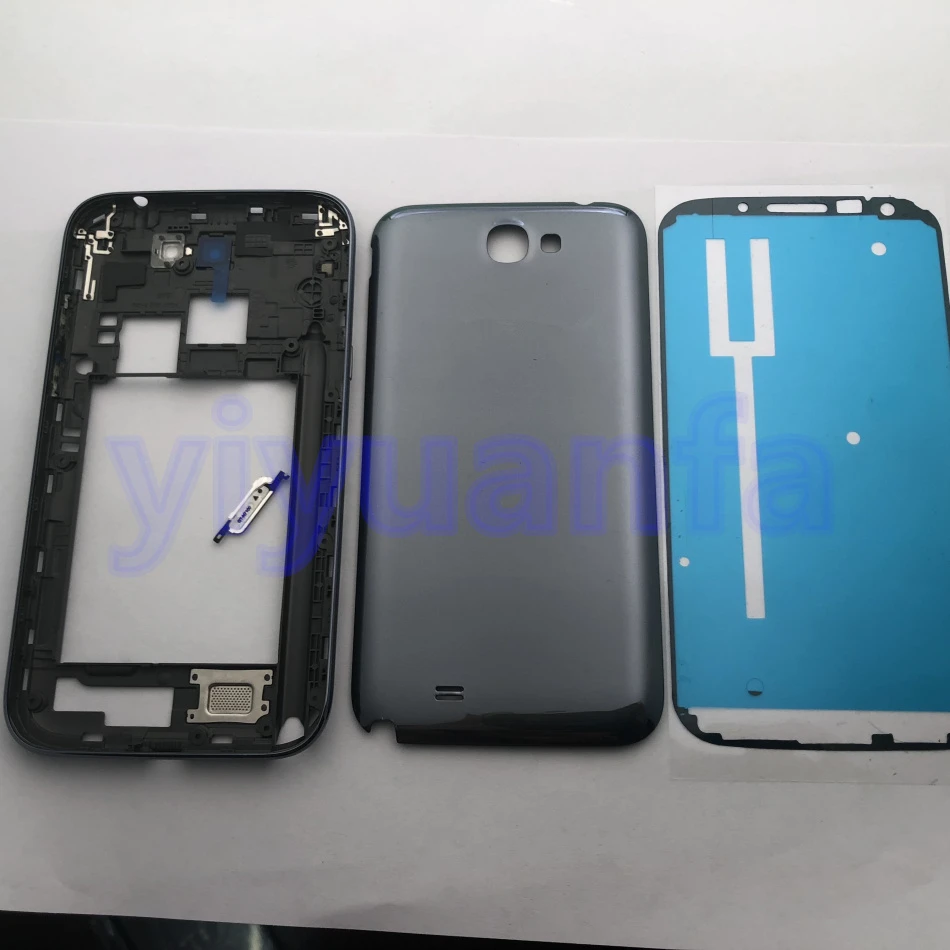 Полноразмерный корпус запасные части для Samsung Galaxy Note 2 II N7100 средняя рамка задняя