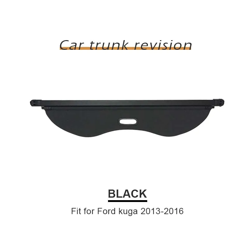 Black 2013-2016 Авто задний багажник грузовая полка для Ford Escape/Kuga 2013 задние стойки раздвижная занавеска прокладка аксессуары - Цвет: Black 2013-2016