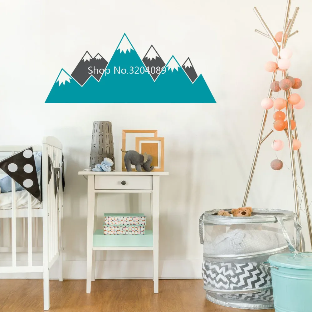 Многоцветный Горный настенные Стикеры для детской комнаты Лесной виниловые