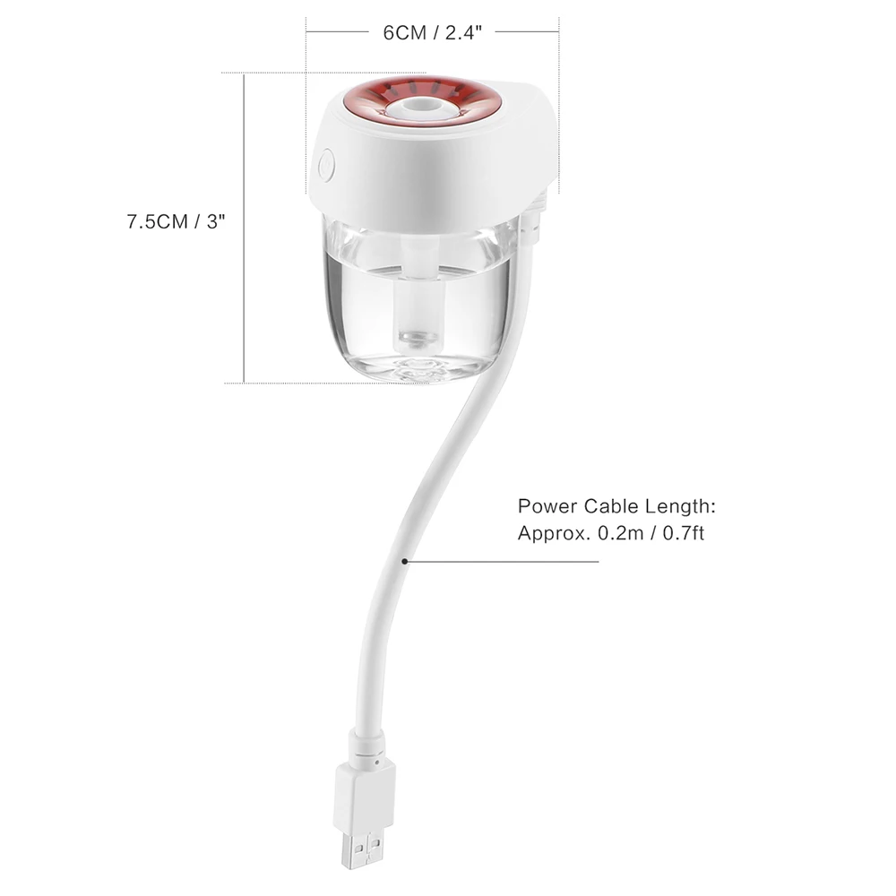 Onever USB автомобильный туман увлажнитель воздуха диффузор Автомобильный Refresher 7