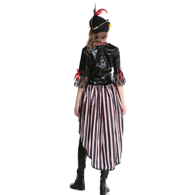 2017 Adult Pirate Costume for Halloween New Style Female Carnival Sexy Party Scarf Pirates Hat Coat Uniforms Outfit W5388945 |
