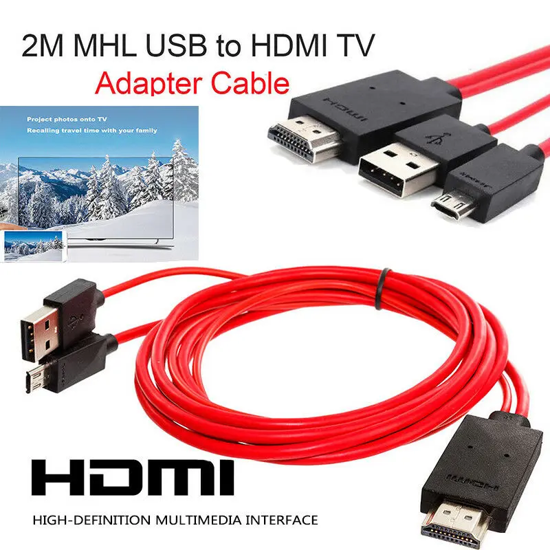 Micro USB к HDMI 1080P HD ТВ кабель адаптер Android Smart для Xiaomi Redmi Note 5 Pro Samsung S7 Charger|Кабели HDMI| |