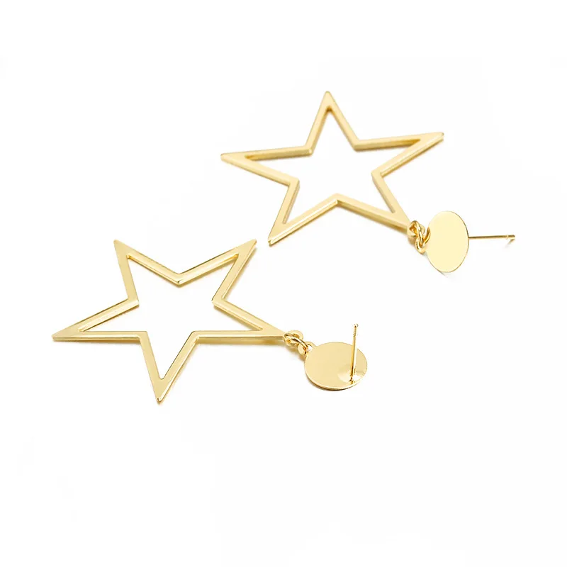 Женские серьги гвоздики ZCHLGR крошечная звезда цвет черный золотой серебристый