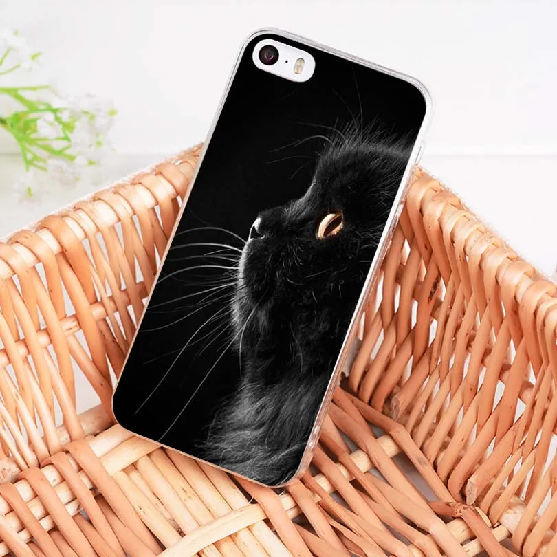 MaiYaCa Черный кот крупным планом Мягкий ТПУ чехол для телефона iPhone 8 7 6 6S Plus X XS MAX XR 5 5S