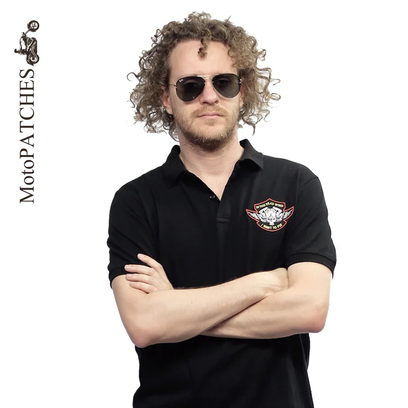 Бесплатная летающее крыло Скелет всадник мотоциклистов индивидуальная Вышивка