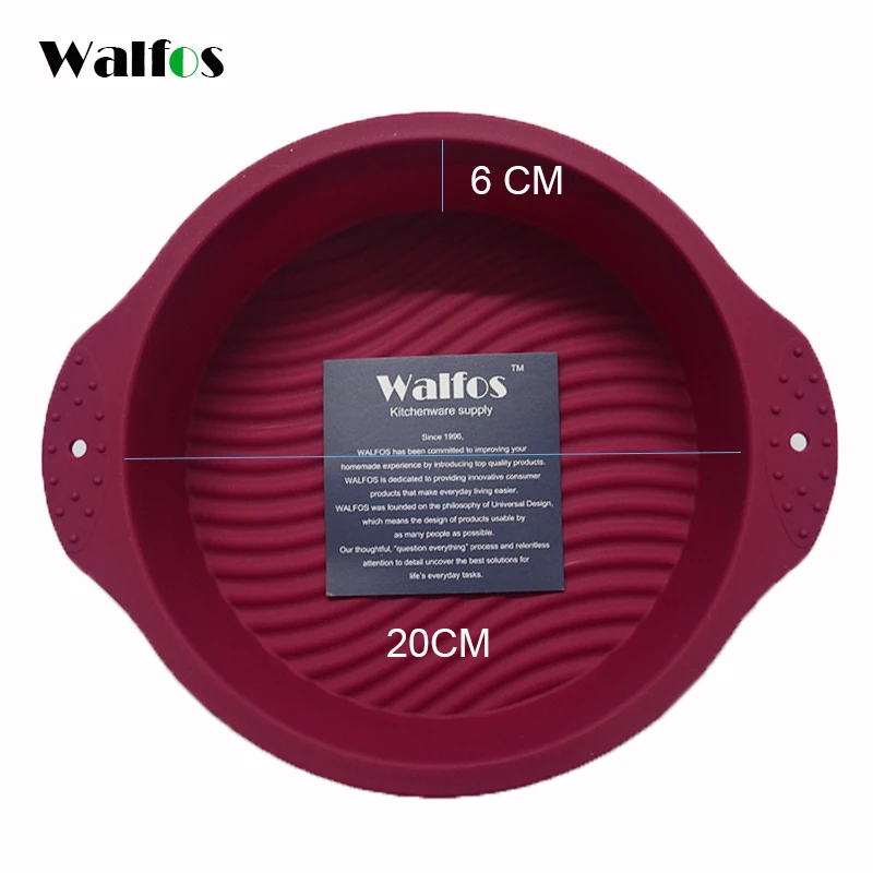 WALFOS 20*6,5 см 160 г большая и красивая круглая форма 3D силиконовая форма для торта жаропрочные Инструменты для выпечки