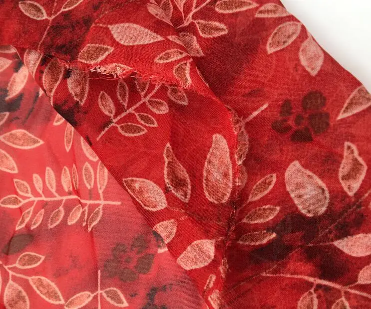 Оптовая продажа осенние листья из шифона и тюля ткани свадебные платья печать