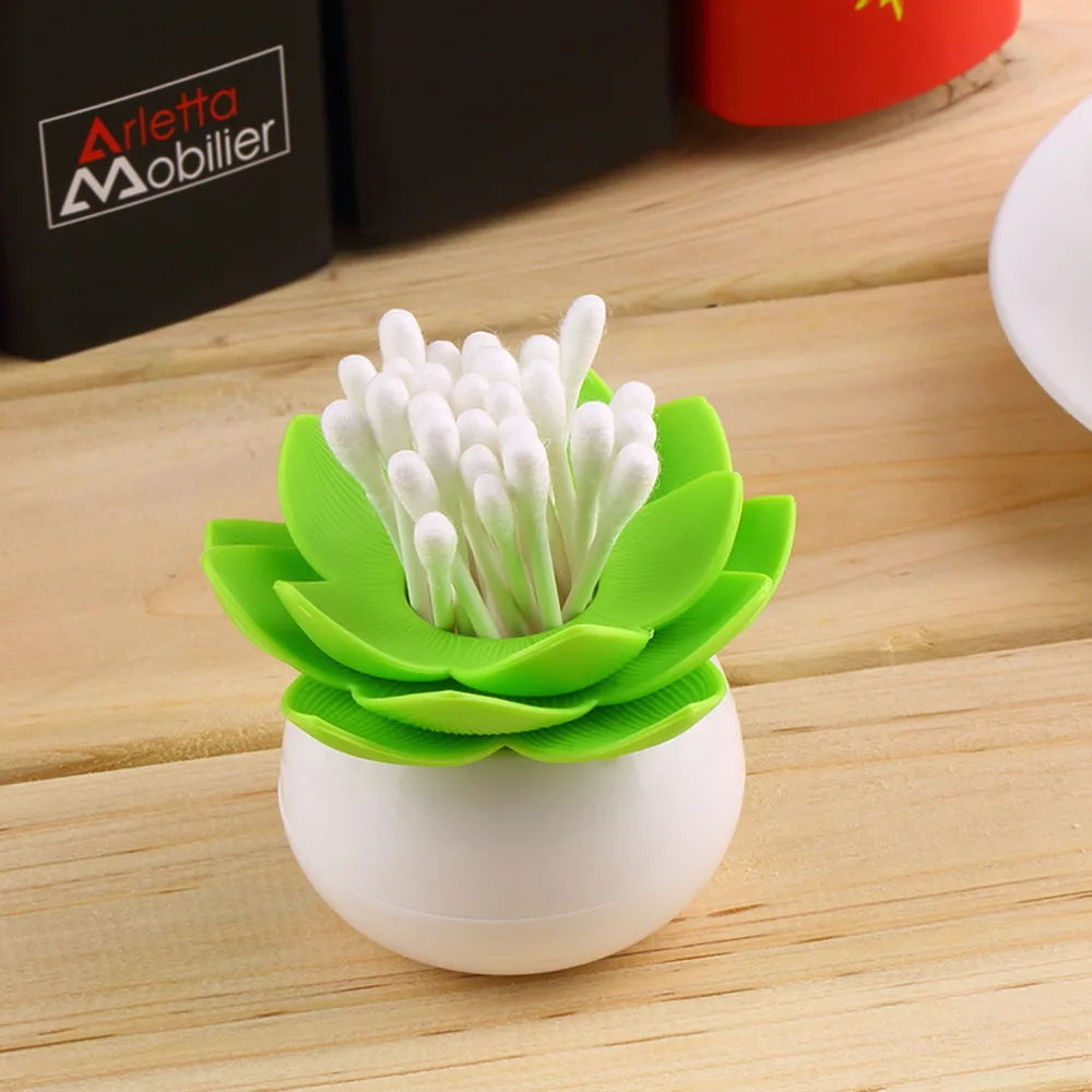 Высокое качество лотоса ватные тампоны коробка хлопок держатель в форме бутона