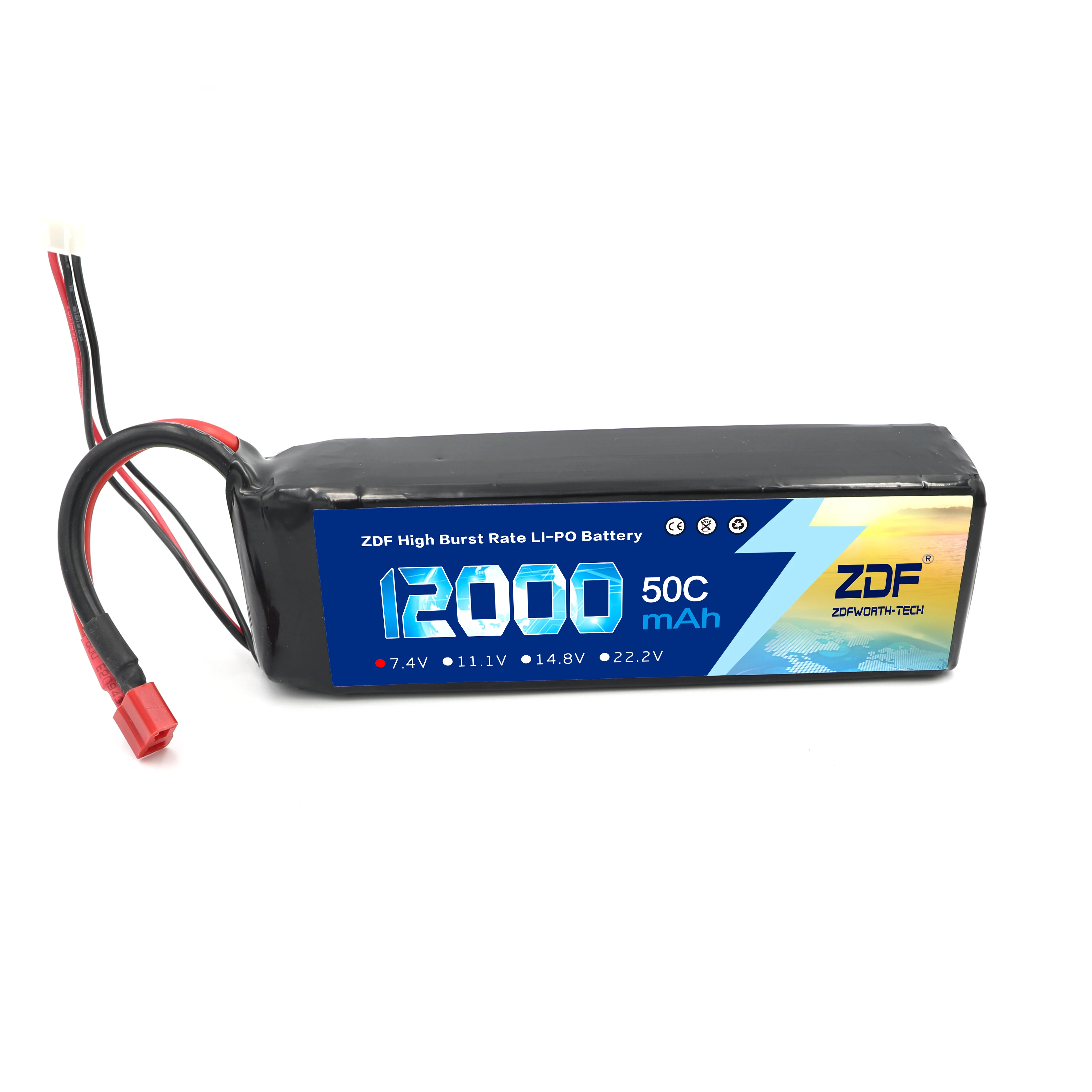 ZDF Lipo 2S аккумулятор высокая скорость лопасти 7 4 В 12000 мАч 50C MAX 100C для RC AKKU FPV UAV лодки