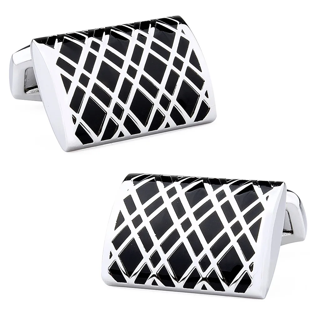 Мужские ювелирные изделия французская рубашка черные эмалированные запонки