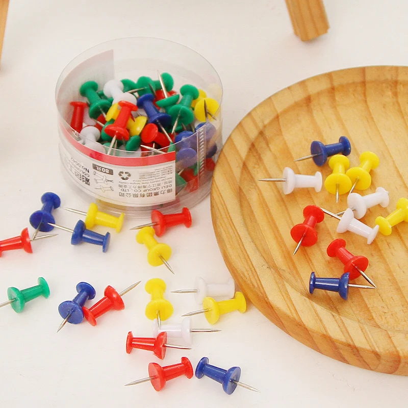 80 шт Стандартный пуш ап коробка для булавок Набор Мини Цветной булавка карты