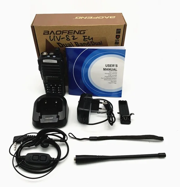 With Box 8 Вт Baofeng UV-82 двухдиапазонный двухсторонний радио UV82hp портативная рация 10 км переносной CB Ham Радио VHF/UHF FM приемопередатчик коммуникатор - Цвет: With Box