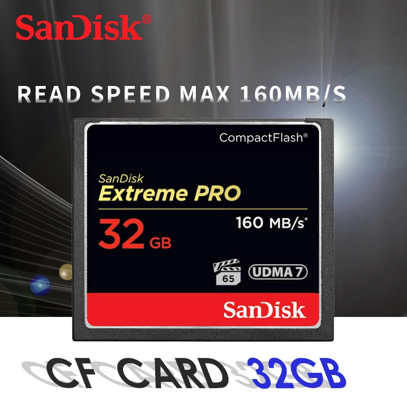 SanDisk Extreme Pro CompactFlash памяти CF карта до 160 МБ/с. скорость чтения для богатых 4 К и Full HD