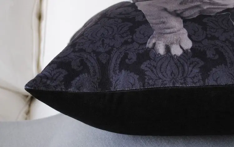 Черный бык собака Корона декоративные наволочки бархат бульдог подушка чехол