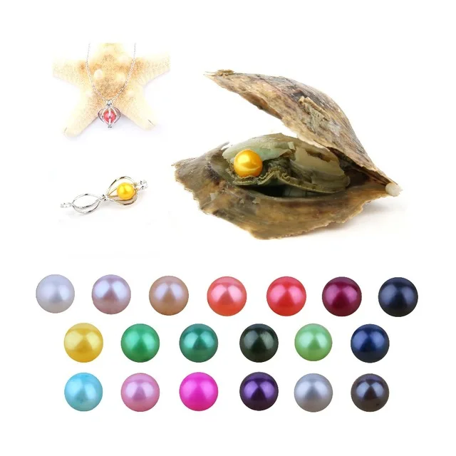 

35pcs/lot Akoya Pearl Oyster 2018 Round 6-8mm 27 mix Colors seawater natural Cultured in Fresh Oyster Pearl Mussel Farm Supply