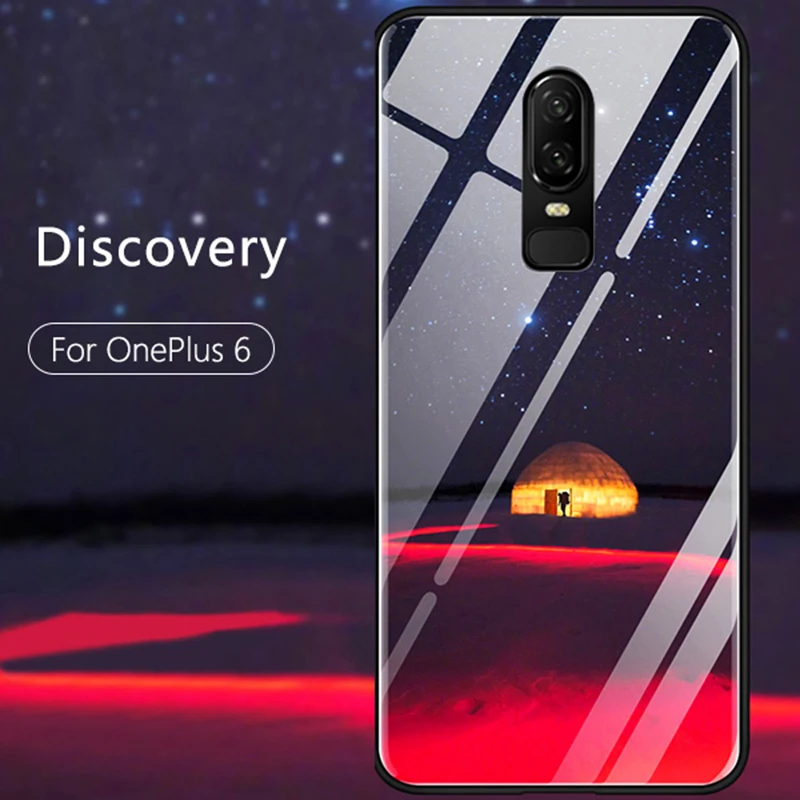 CHYI pattern case For oneplus 6 glass back cover Explosion-proof tempered full coverage shockproof one plus | Мобильные телефоны и
