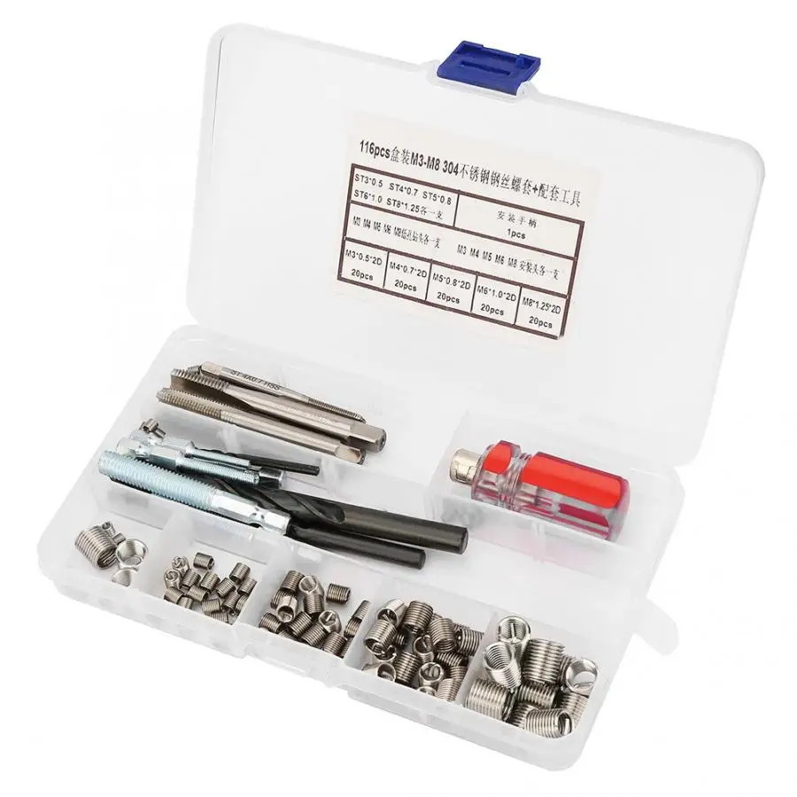 116 шт. проволочная резьба из нержавеющей стали вставка спирального провода