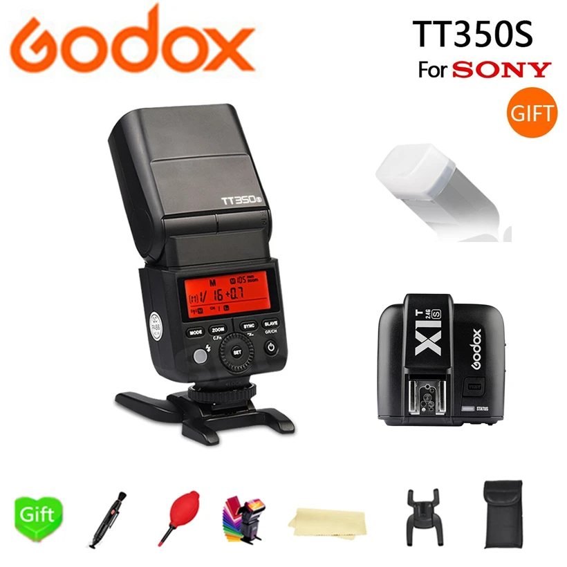 Вспышка Godox TT350 TT350S GN36 HSS TTL для камеры Sony A7 A6000 A6500 с триггерным