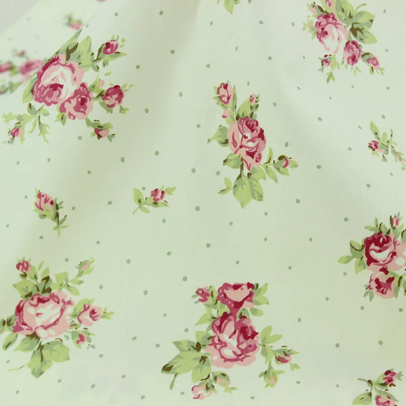 160x50cm Elegant Rose 100% cotton fabric Quilting romantic Green Baby Fabrics Patchwork Good Quality METER HOME Textile | Дом и сад